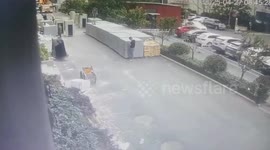 Worker narrowly escapes being crushed by massive crane