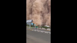 Dust storm in Al-Rass, Saudi Arabia