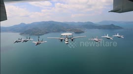 Japan: Carrier Air Wing 5 Aircraft Fly In Formation At Friendship Day In Iwakuni