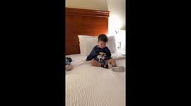 Young boy battles to stay awake after spending 12 hours at Disney's Magic Kingdom