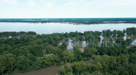 The Mississippi River and Old River are flooded, near Grand Lake and Eudora, AR.