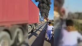 Iran: Fire Erupts on Silk Bridge at Iran-Afghanistan Border