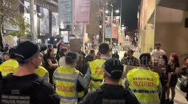 Police keep anti-abortion and pro-abortion protesters separate, Sydney, Australia