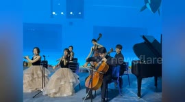Whales intrigued by classical music as orchestra plays outside aquarium