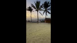 Man suddenly vomits while walking in Playa del Carmen, Mexico
