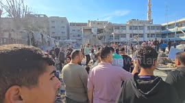 Israeli airstrike on UN school shelter kills 32 Palestinians in central Gaza