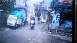 Hilarious moment bull steals scooter from outside shop and goes for a joy ride