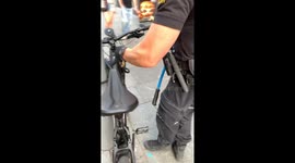 Police Helps Cut Bike Lock