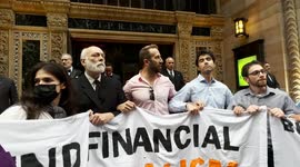 US: Protesters rally outside Manhattan Institute event in New York, several arrested