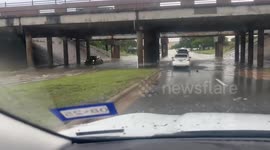 Drivers battle through floods in Texas