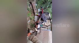 Pilot saved; A helicopter crashed for bad weather Uttarkashi near Gangnani, Uttrakhand