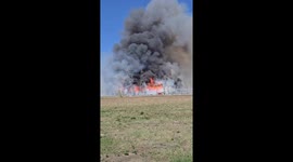 Smoke rises from brush fire in Edmonton, Canada