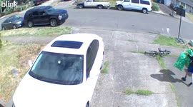 Woman Confronts Man Taking Recycling From Home