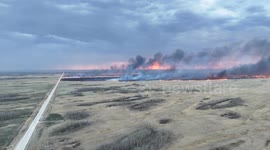 Grass Fire In Manitoba
