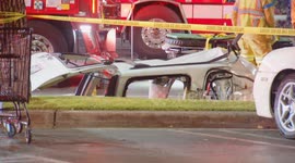 US, Los Angeles: Downey Driver Rear Ends Tow Truck At High Speeds Trapping One