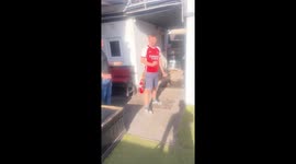Man takes metal chair to the head unfazed in Retford, England, UK