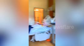 Heartwarming moment tot reunites with brother after 10 days in isolation