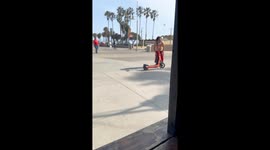 Jawing The Handle Of An Electric Scooter