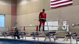 Duluth, Minnesota Officer Celebrates Student Attendance With Poolside Cannonballs