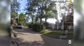 Tampa, Florida Officer Joins Neighborhood Basketball Game While on Patrol
