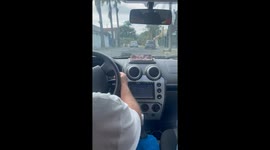Rat on windshield while driving in Santo Antônio de Posse, Brazil