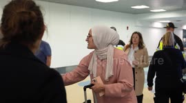 US: Tufts PhD student Rumeysa Ozturk arrives at Boston Logan Airport