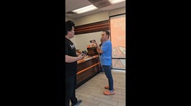 Little Ceasars Blue Shirt Guy Blocks Parked Cars
