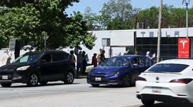 US: 'Protect our Democracy' Protest in Front of Tesla Dealership in Owings Mills