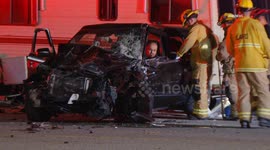 US, Los Angeles: Sylmar Man Crashes Into Parked RV After Being Shot