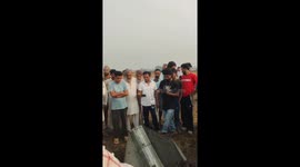 Villagers crowd round Pakistan long-range missile shot down in India