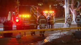 US, Los Angeles: Beverly Grove Rollover Leaves Path of Destruction