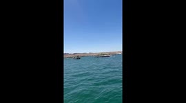 Speedboat Goes Airborne During Racing Event