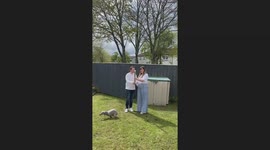 Defecating Doggo Photobombs Gender Reveal