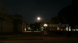 The May Full Moon, known as the Flower Moon, rises over the sky's of Greenwich