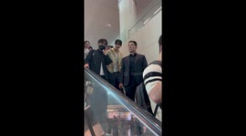 K Pop actor Byeon Woo-seok greeted by fans at airport