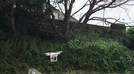 DJI PHANTOM CRASH INTO CANAL..... FUNNY.