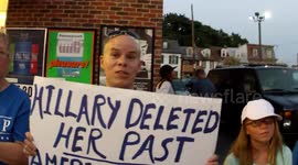 Trump Protester (SOT) at Hillary Clinton Rally, Harrisburg, Pa