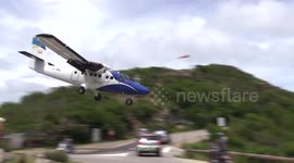 Extremely low landing approach for aircraft at the famous Gustaf III Airport