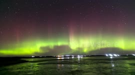 Rare Northern Lights display during Lunar Eclipse