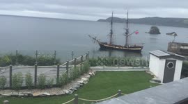 Magnificent tall ship leaves historic UK harbour