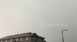 Lightning strikes in front of me
