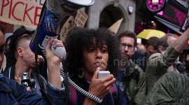 Protesters gather in London after Byron Hamburgers 'immigration swoop'