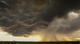 Stunning Alaskan sunset during a thunderstorm