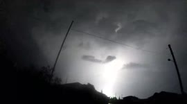Lightning strikes in Edessa, Greece