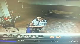 Security guard narrowly escapes being hit by rolling lorry tyre