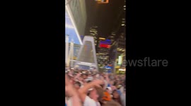 US: NY Knicks Fans Pack Street Outside MSG After Win Over Celtics