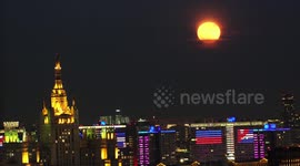 Russia: Full moon illuminates night sky over Moscow