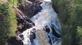 The cool sounds and close up of the highest waterfall in WI Big Manitou Falls