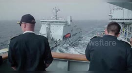 Greece: Hms Prince Of Wales Replenishes At Sea During Operation Highmast In Mediterranean