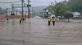 Severe Flooding Prompts Evacuations in Downtown Westernport, Maryland